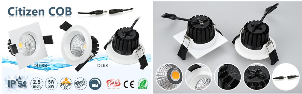 sunset dimming IP54 2.5inch 3inch led downlight 